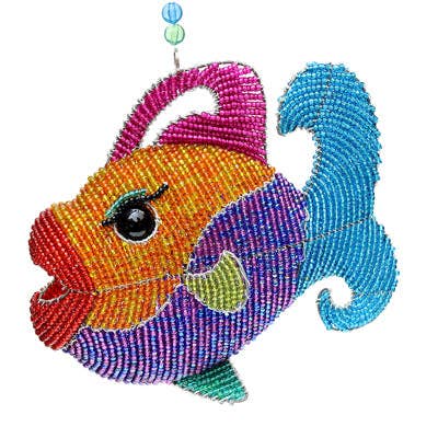 Smoochy Beaded Fish Christmas Ornament (assorted)