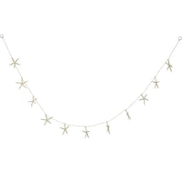 Eleven White Finger Starfish Garland 72"