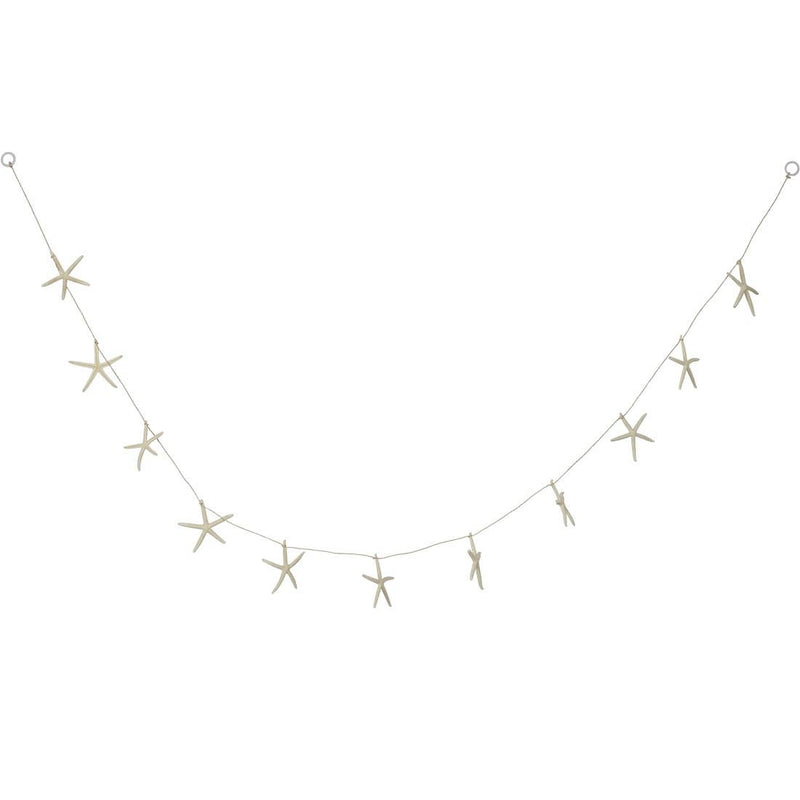 Eleven White Finger Starfish Garland 72"
