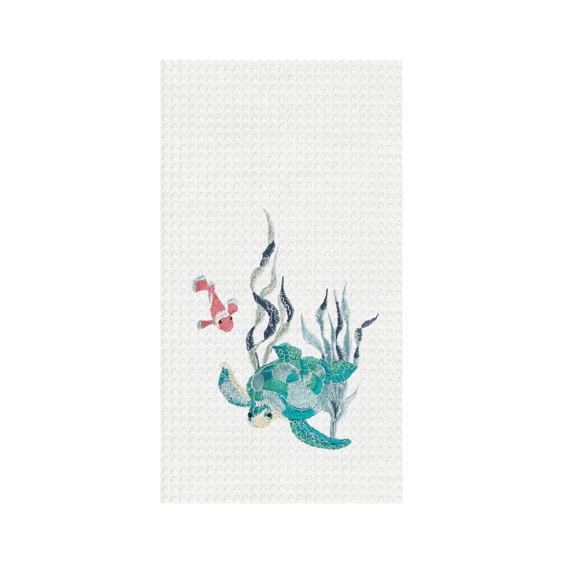 Waffle Weave Embroidered Kitchen Towels