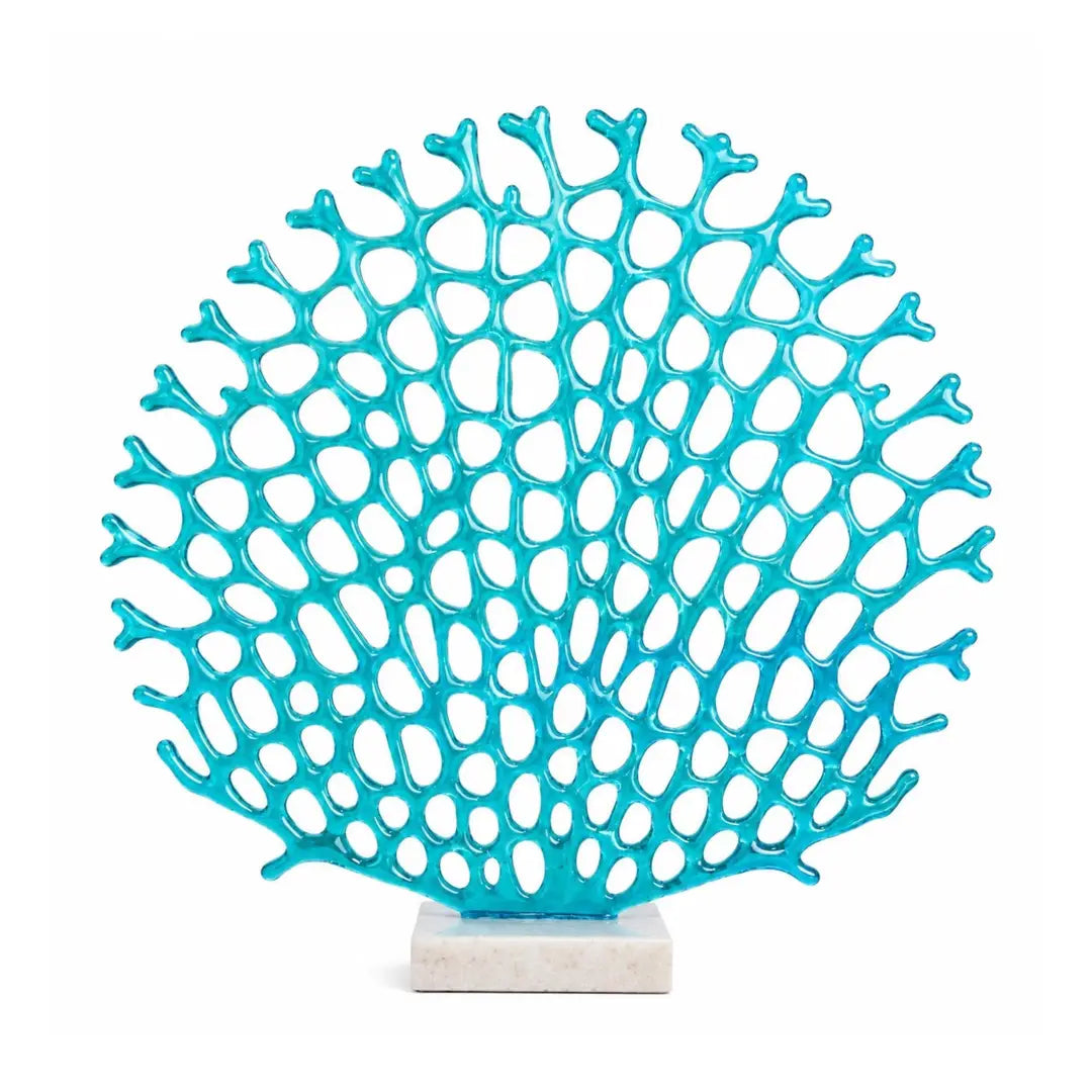 14" Handmade Glass Fan Coral