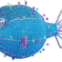 Beaded Blow Fish Christmas Ornament (assorted)