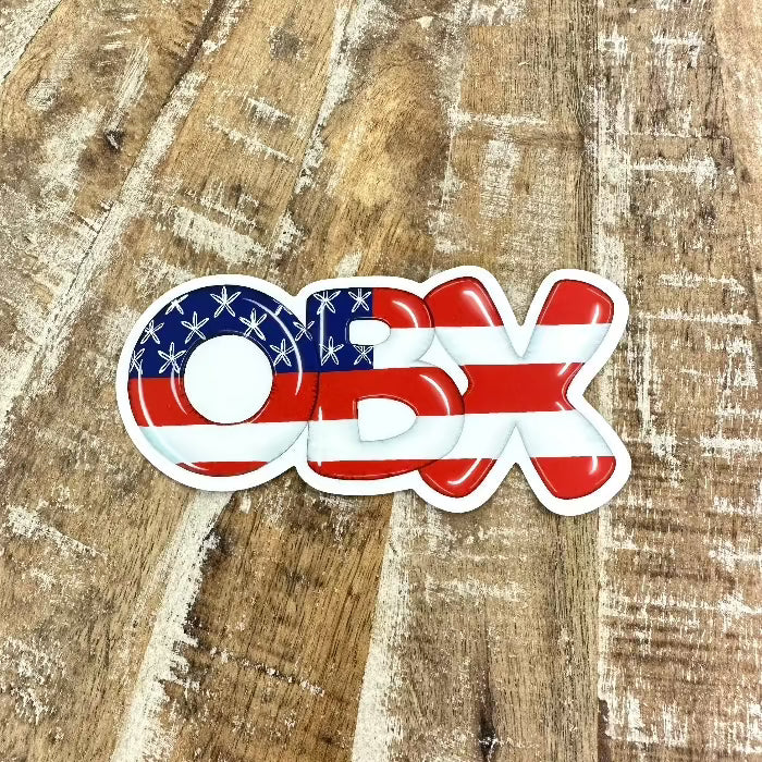 American Flag Sticker - OBX - Sunshine & Sweet Pea's Coastal Decor