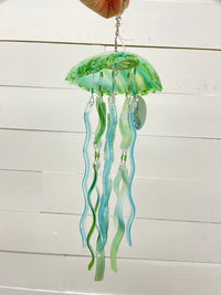 Assorted 11"-12" Glass Jellyfish Green & Blue - Sunshine & Sweet Pea's Coastal Decor