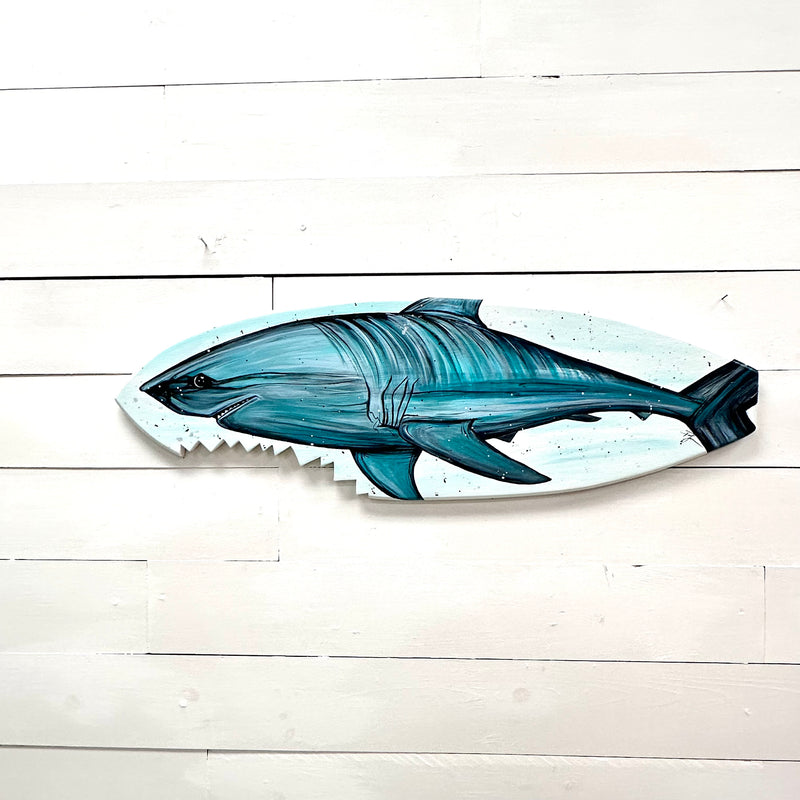 Great White Shark Surfboard Wall Art