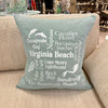 Virginia Beach Pillow Sea Foam Green - Sunshine & Sweet Pea's Coastal Decor