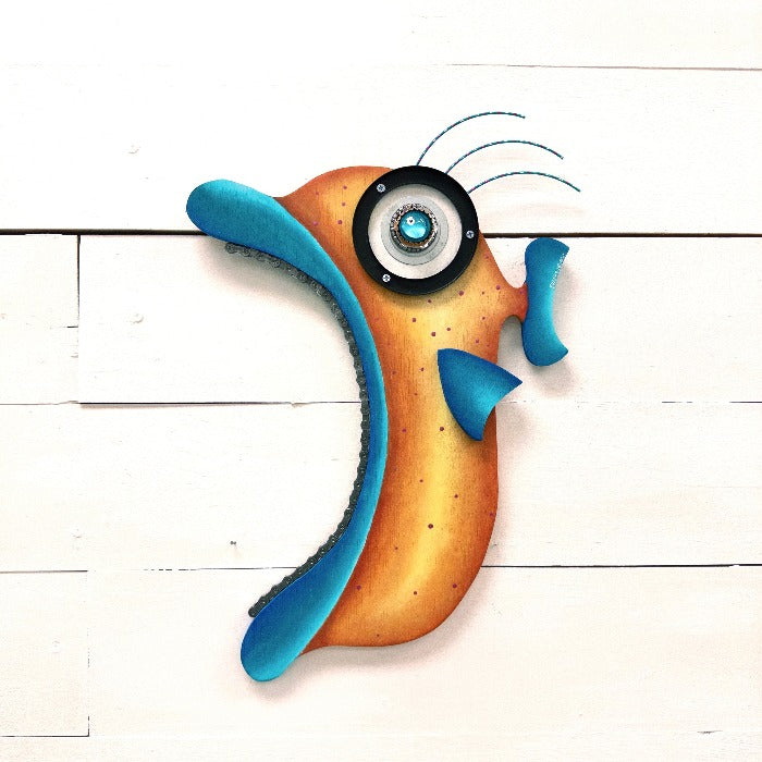 "Ty Netail" Funky Wooden Fish - Sunshine & Sweet Pea's Coastal Decor