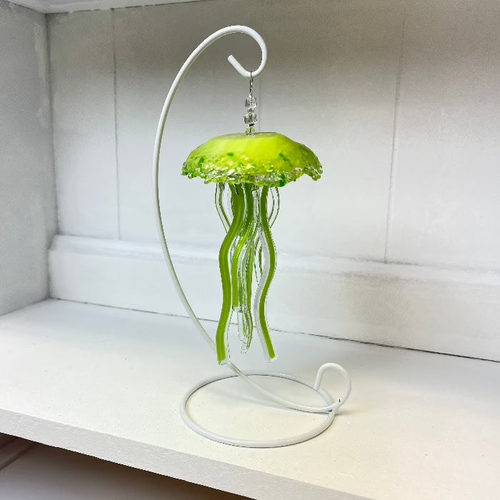 Assorted 5" Glass Jellyfish Lime Green- Sunshine & Sweet Pea's Coastal Decor