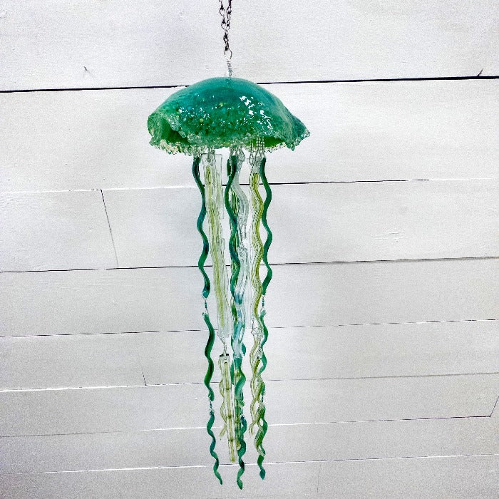 Assorted 24" Glass Jellyfish Sunshine & Sweet Peas Coastal Decor