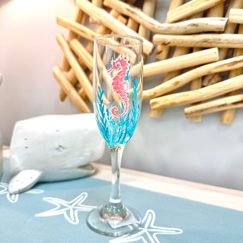 Seahorse Stemmed Champagne Glass