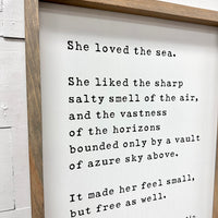 "She Loved The Sea" Wooden Sign