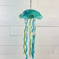 Assorted 11"-12" Glass Jellyfish Green & Blue - Sunshine & Sweet Pea's Coastal Decor