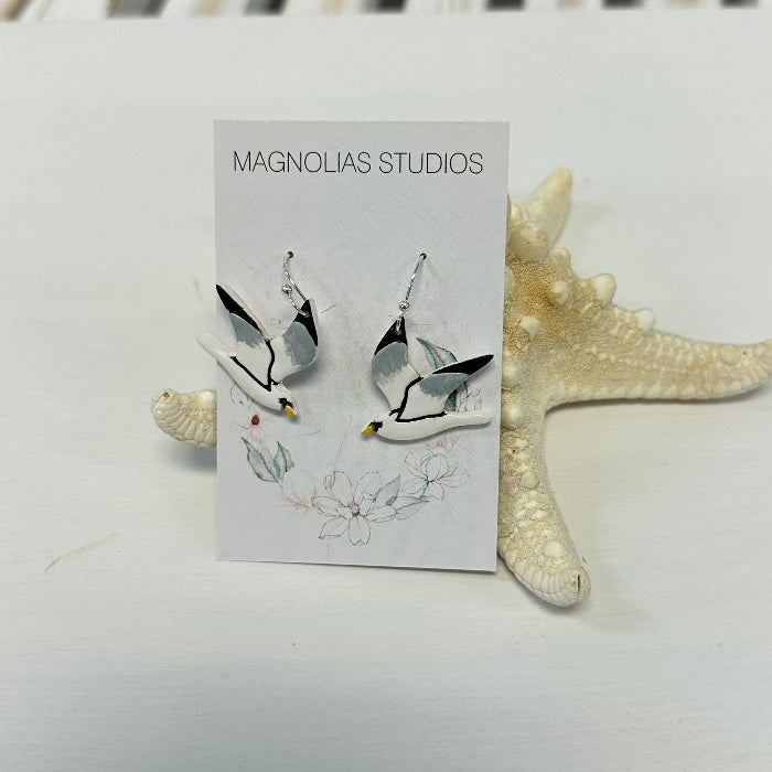 Seagull Polymer Clay Earrings - Sunshine & Sweet Pea's Coastal Decor