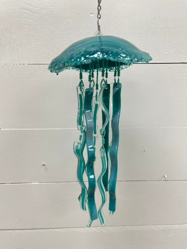 Assorted 11"-12" Glass Jellyfish Dark Teal - Sunshine & Sweet Pea's Coastal Decor