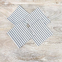 Fabric Drink Coaster Sets White w/Blue Stipes - Sunshine & Sweet Pea's Coastal Decor