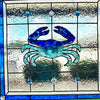 Crab Painted Window w/Sea Glass
