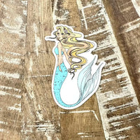 Blonde Mermaid Weatherproof Sticker - Sunshine & Sweet Pea's Coastal Decor