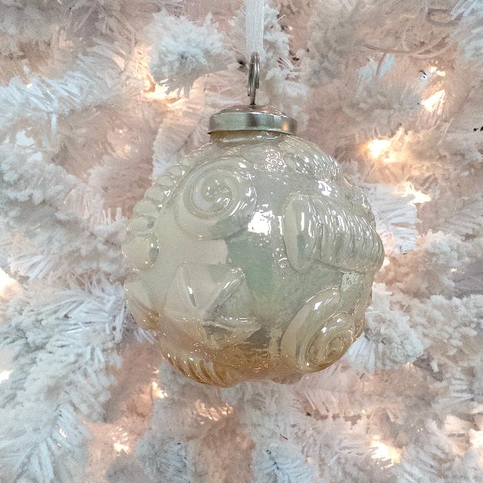 Assorted Glass Embossed Shell Ornament Sunshine & Sweet Peas Coastal Decor