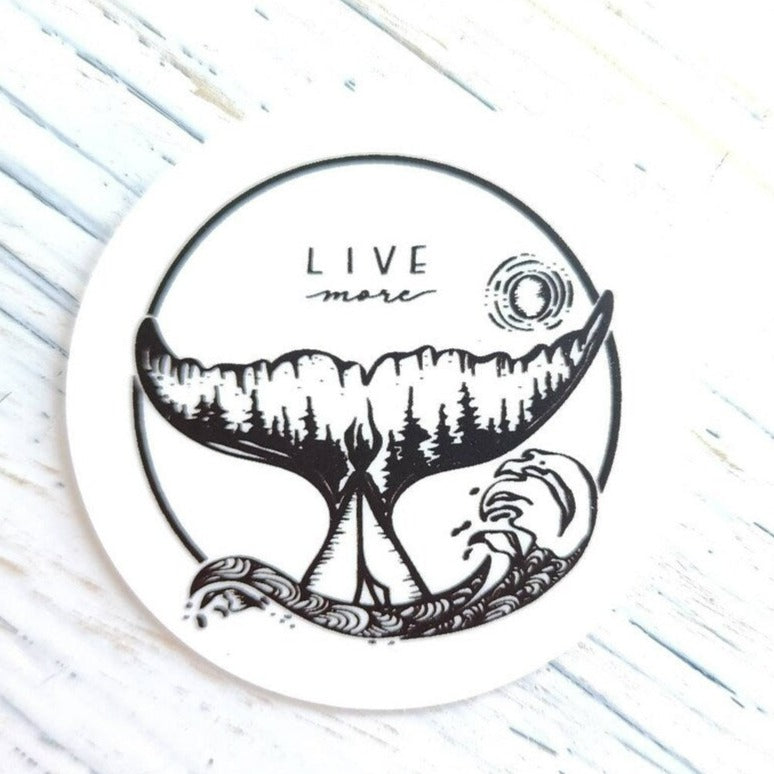Live More Whale Tail Sticker