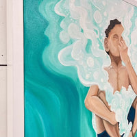 Girl & Boy Cannonball Framed Paintings - Sunshine & Sweet Pea's Coastal Decor