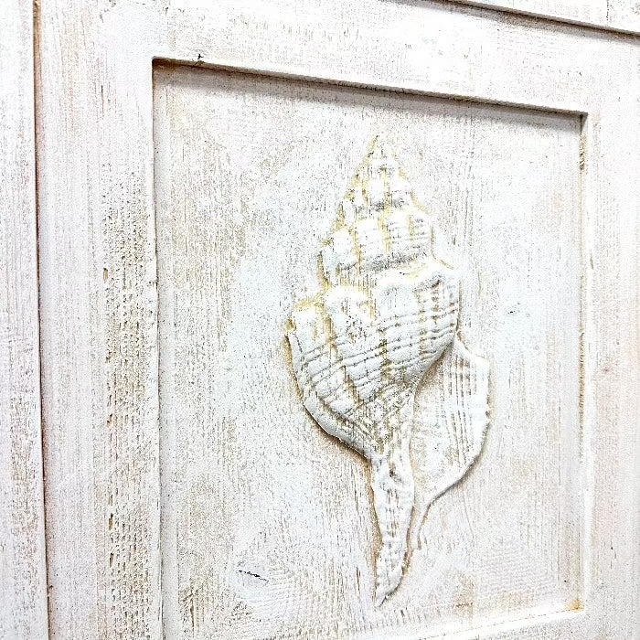 Conch Shell Double Framed Wood Carving - Sunshine & Sweet Pea's Coastal Decor