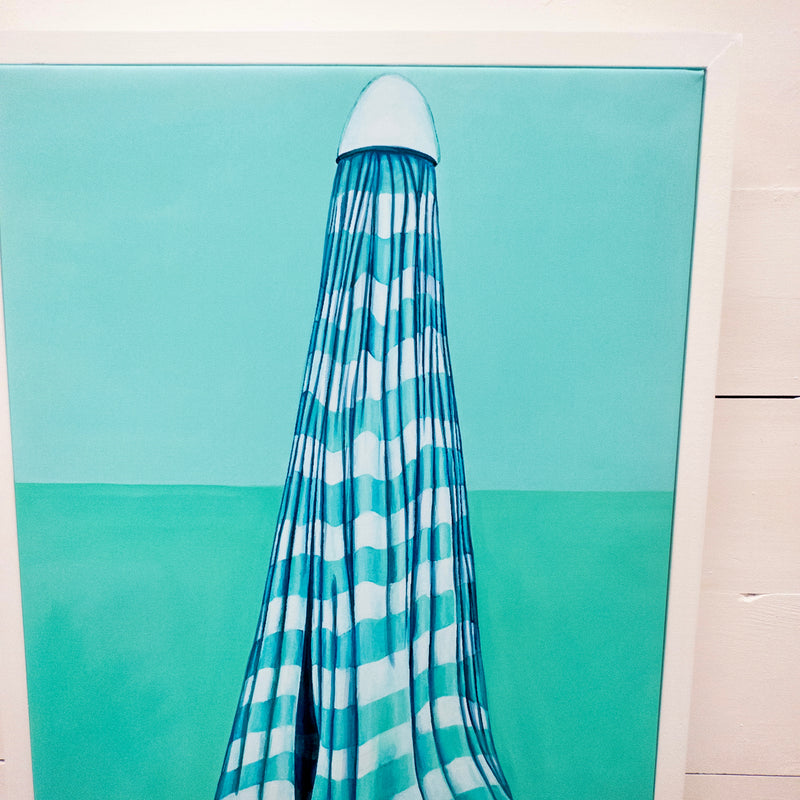 Framed Umbrella Acrylic Painting
