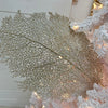 Gold Glitter Lace Fan Coral Sprig Decoration