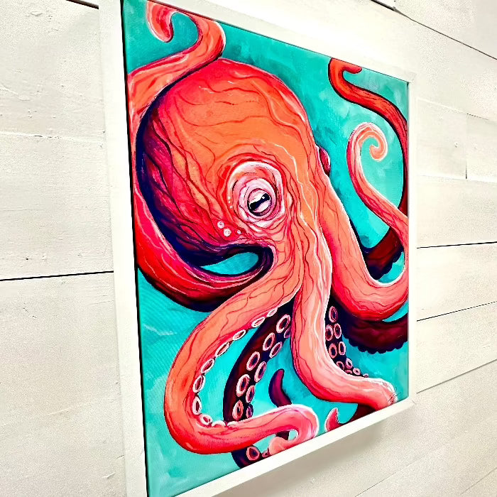 Framed Octopus Canvas Print - Sunshine & Sweet Pea's Coastal Decor