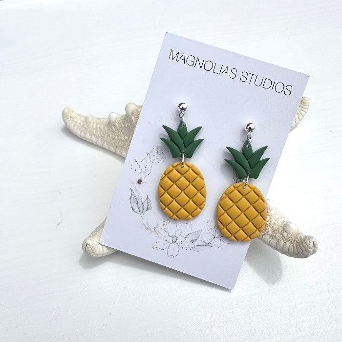 Pineapple Polymer Clay Earrings