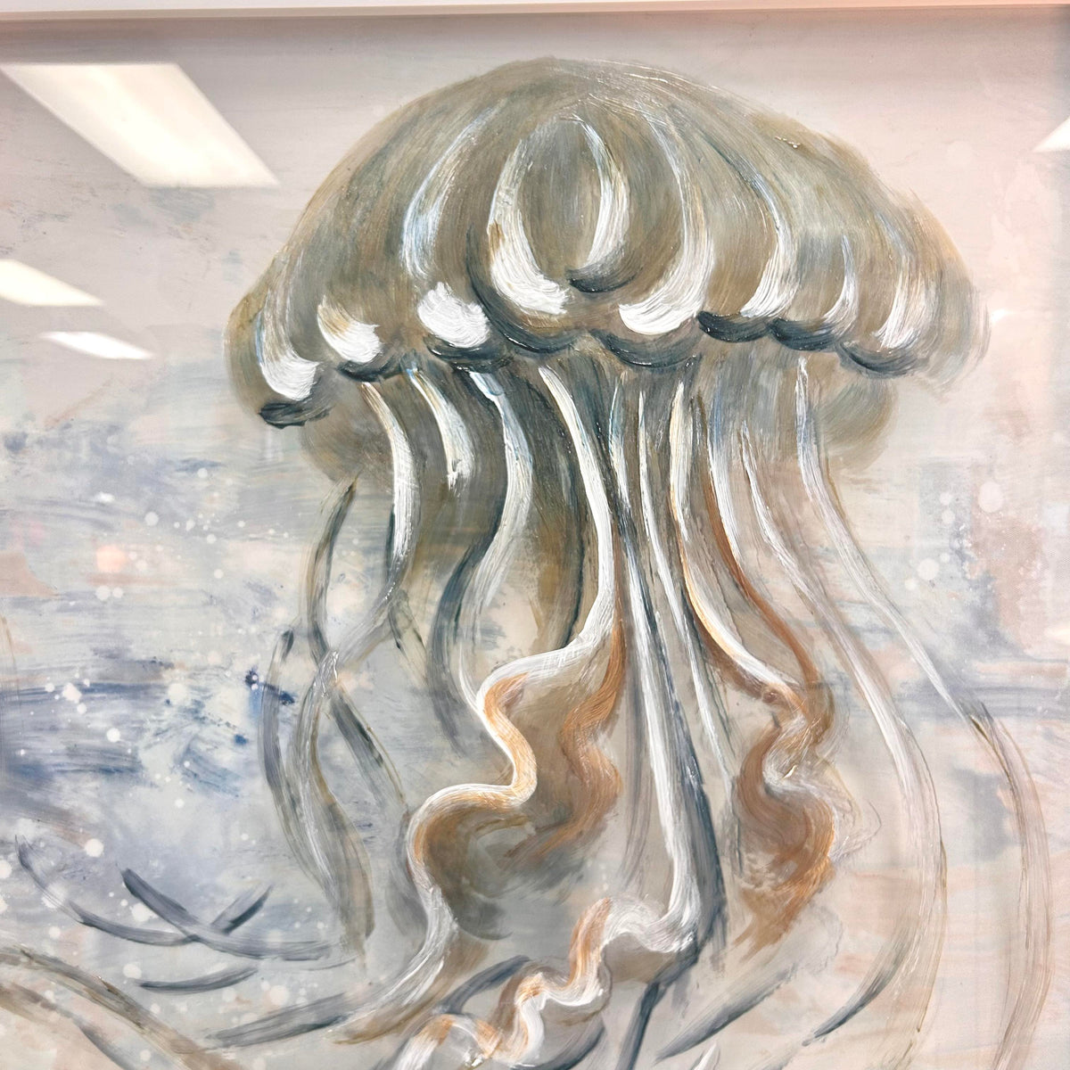 Jellyfish Painting on Glass