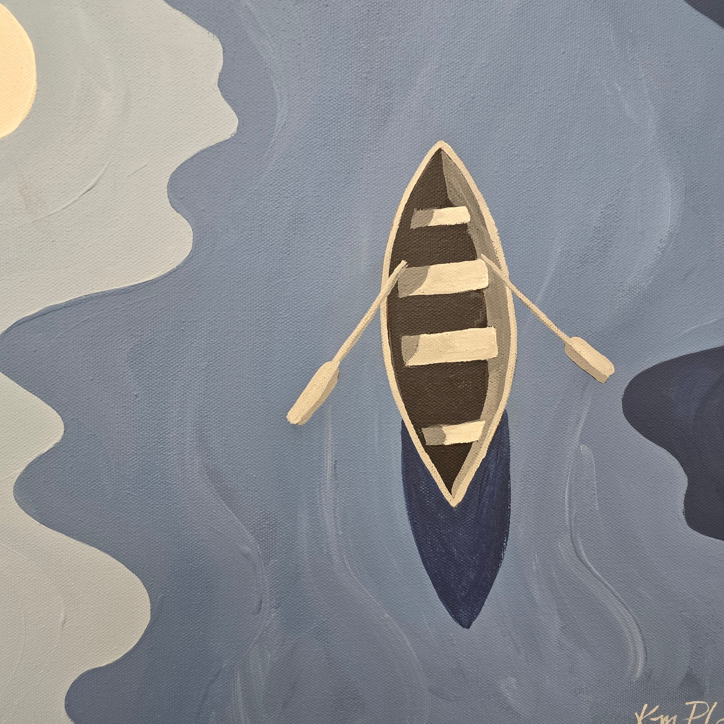 Rowboat painted on Canvas