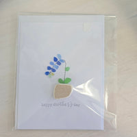 Assorted Hand Made Happy Mother's Day Sea Glass Cards Sunshine & Sweet Peas Costal Decor 