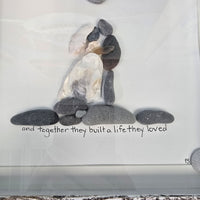 Bride and Groom Framed Shell, Pebble Art