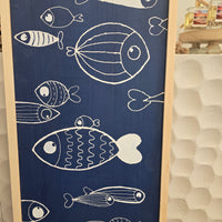 Fish Painted on wood plank and framed