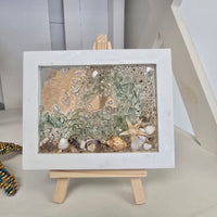 Assorted Mini Framed Resin Art w/ Wooden Easel