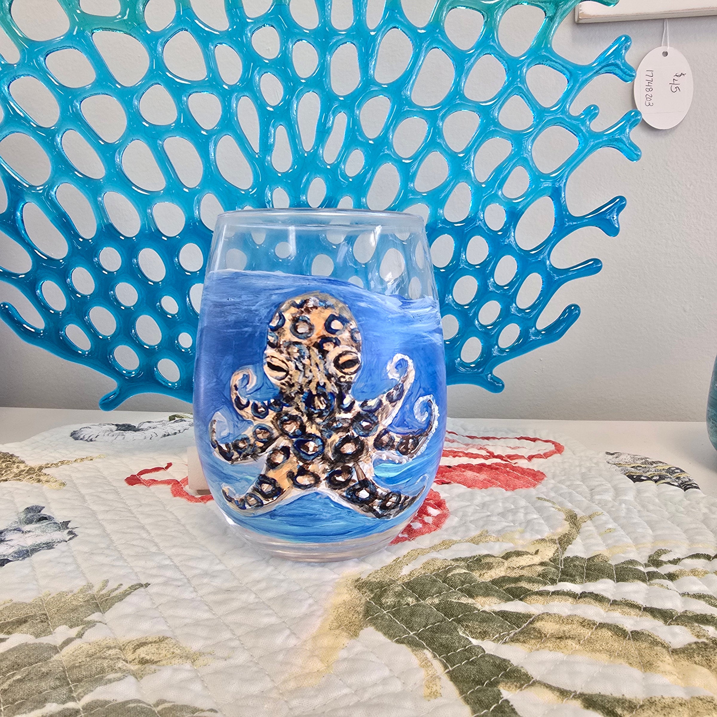 Hand Painted Stemless Wine Glasses