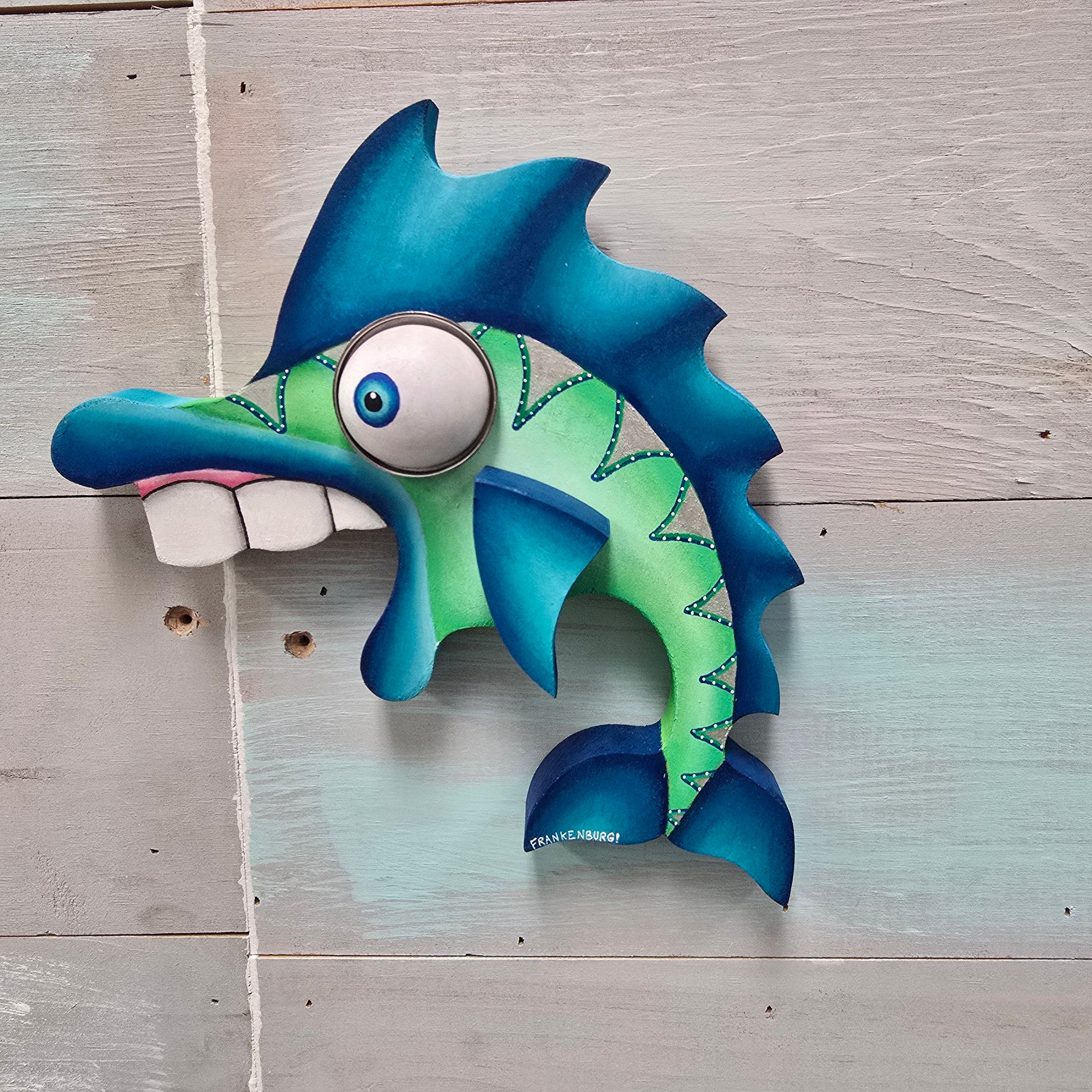 "Curvy McBlurvie" Wooden Funky Fish