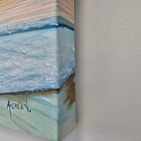 Sunset over the water Hand Painted on Canvas