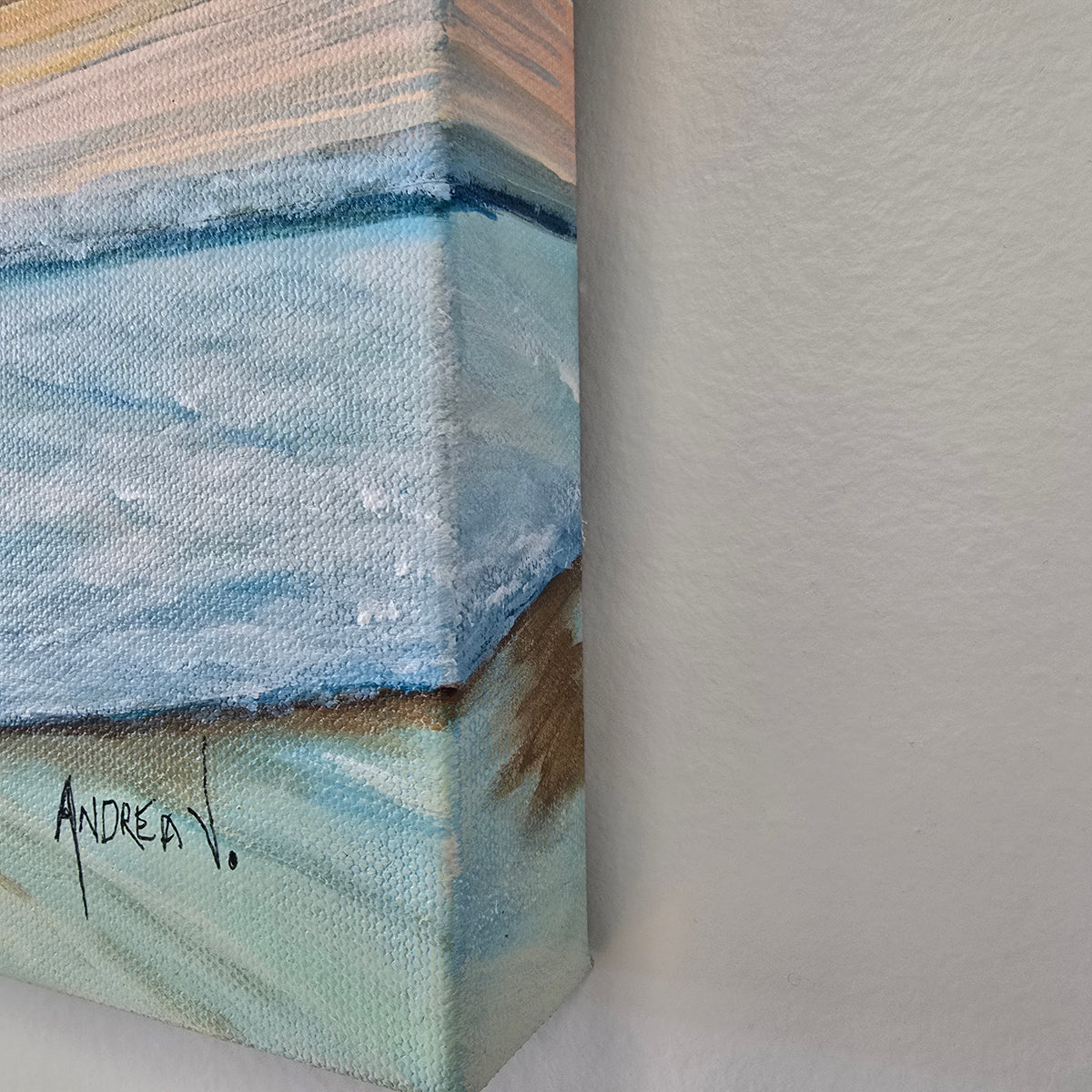 Sunset over the water Hand Painted on Canvas