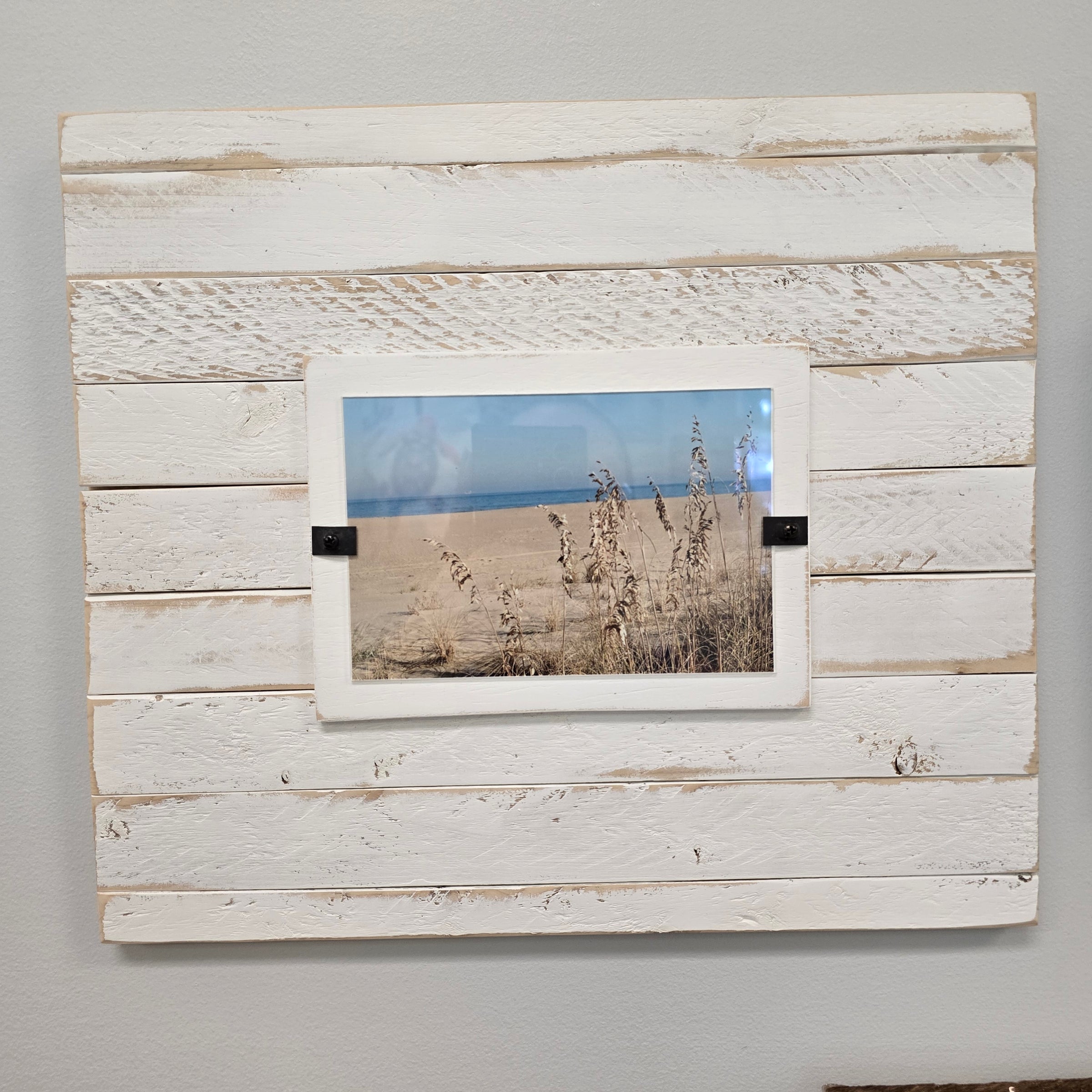White Fencing Beach Inspired Picture Frame