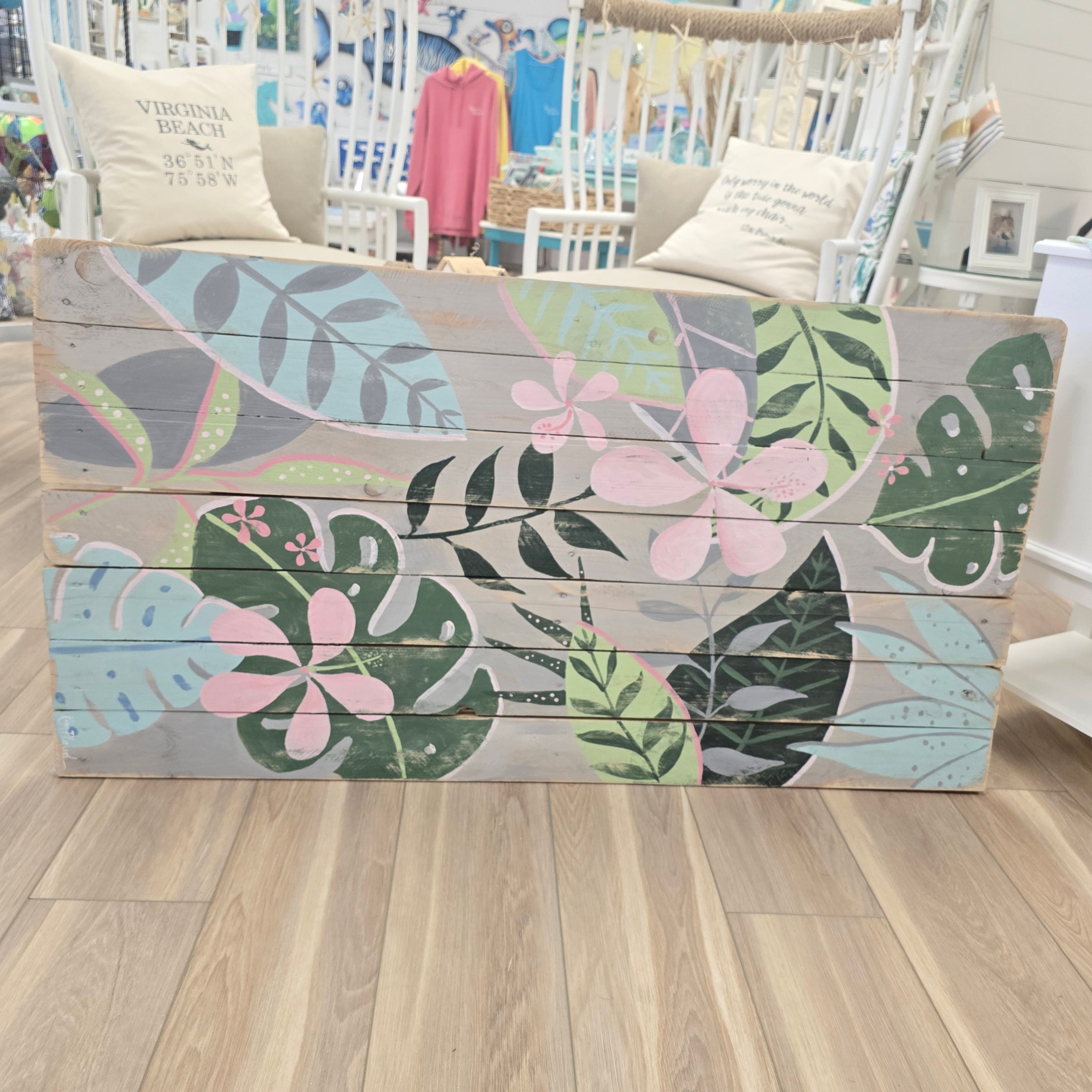 Botanical on Wood Plank
