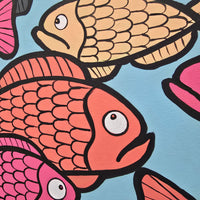 Assorted Fish Painted on Canvas