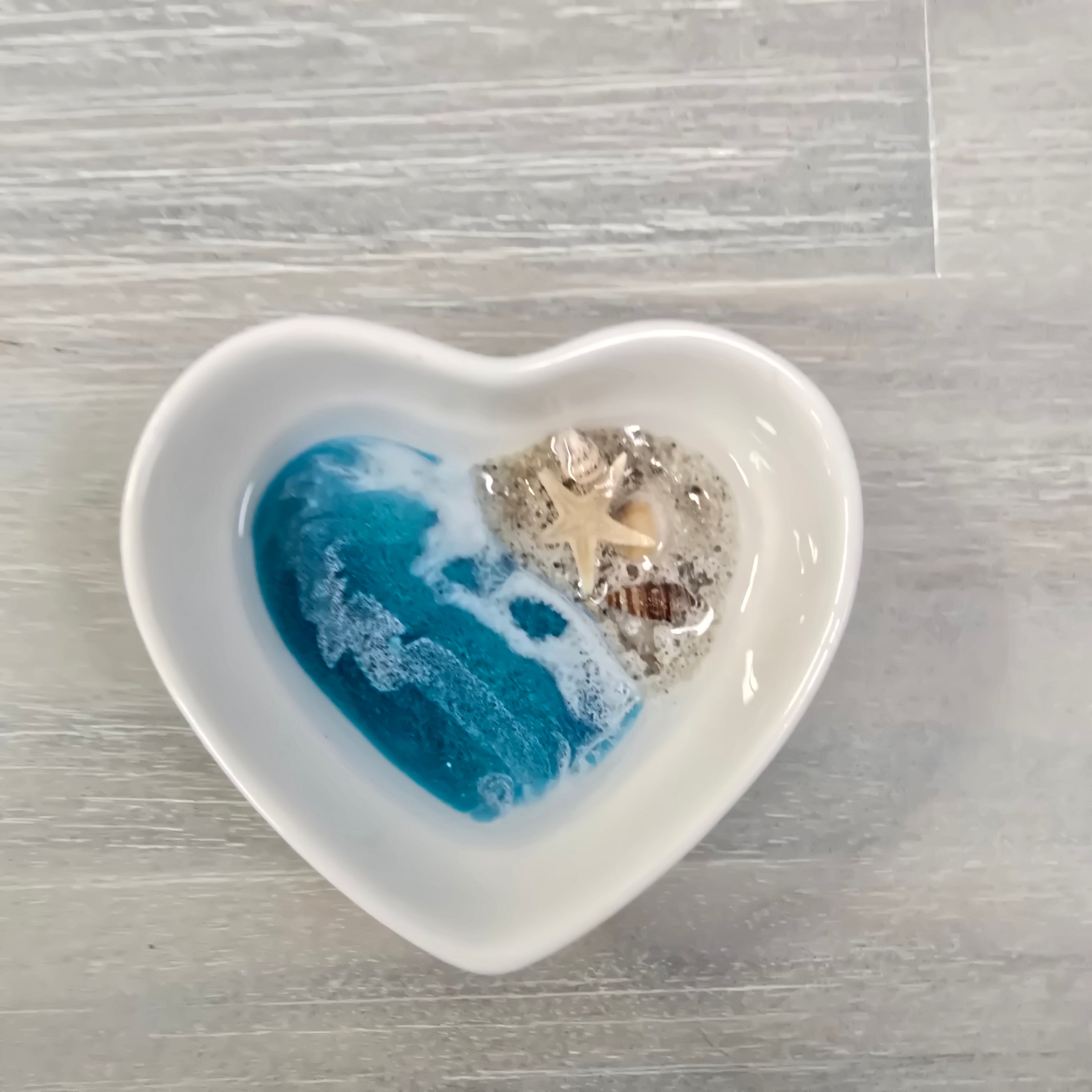 Assorted Resin Poured Heart Ring Dishes