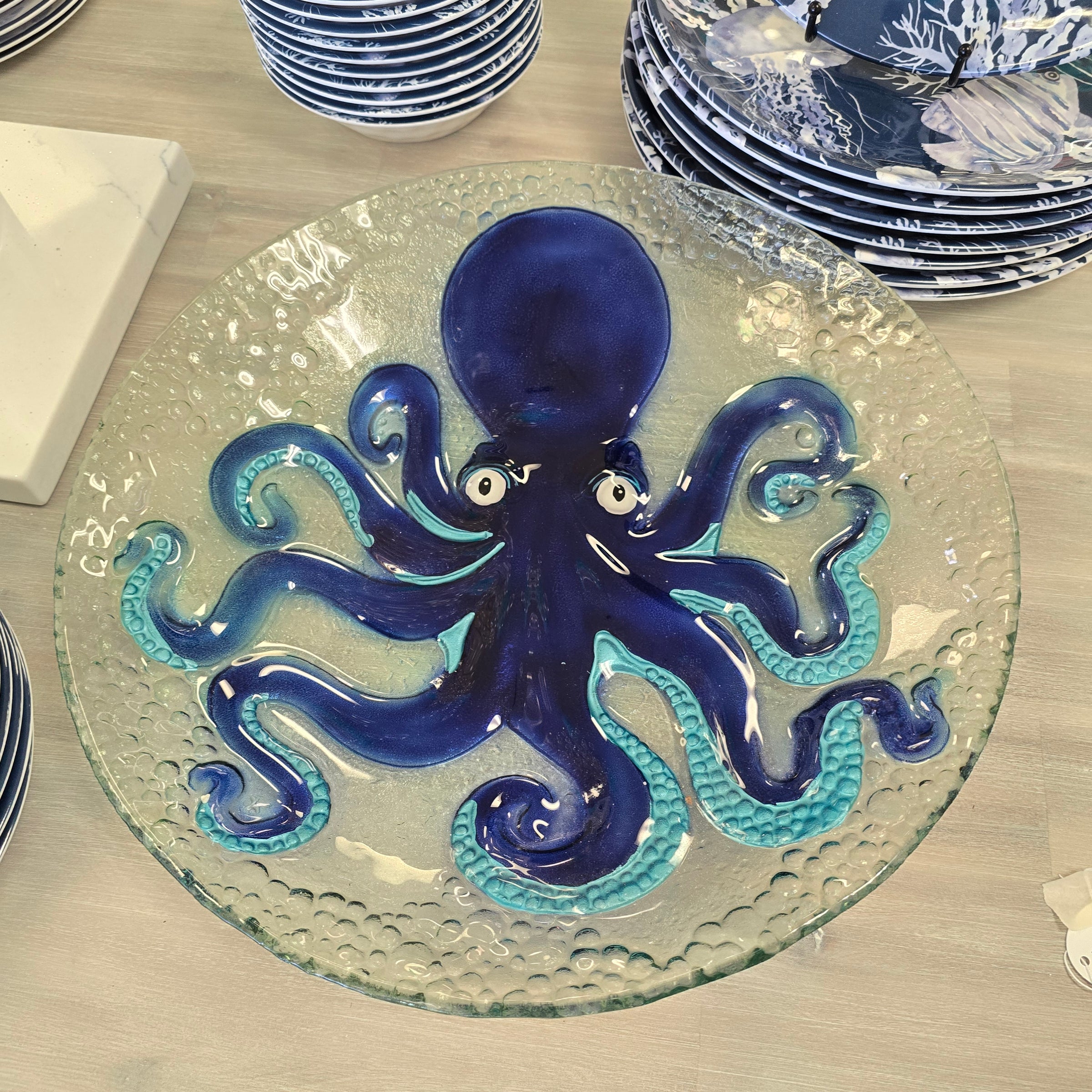 18" Glass Octopus Bowl