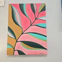 Palm fronds painted on Canvas