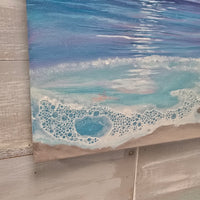Cotton Candy Sunset Beachscape Painting on Canvas