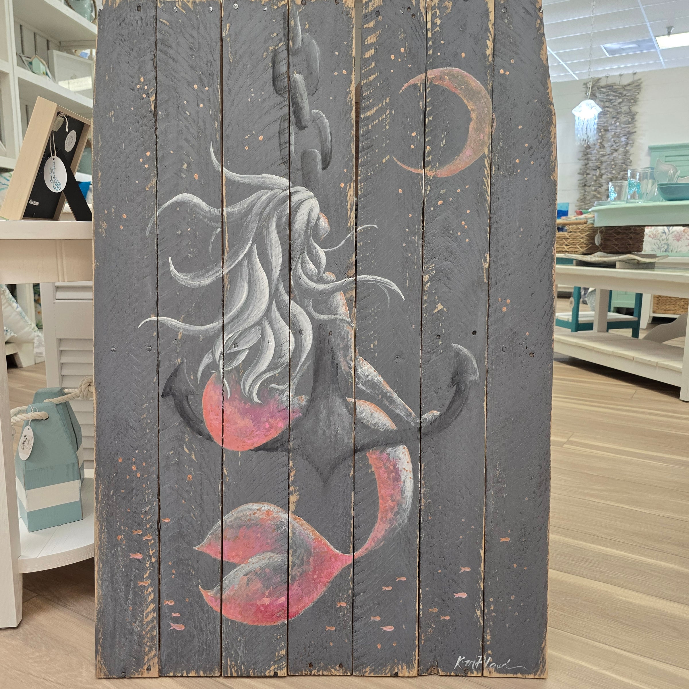 Assorted Mermaids on Anchors under the night sky