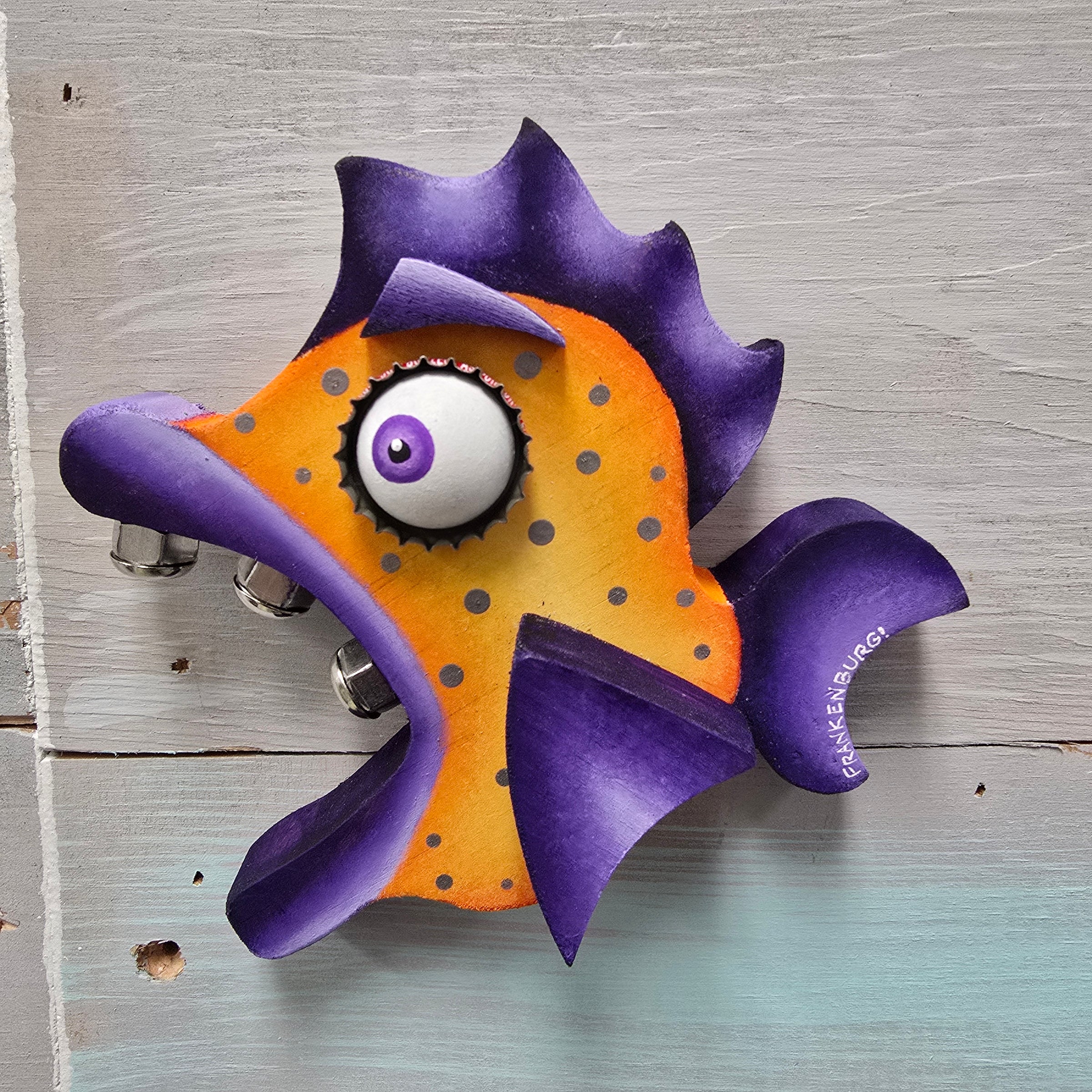 "Oui Fish" Wooden Funky Fish
