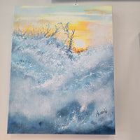 Ocean spray on Sunset