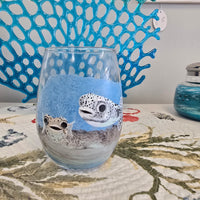 Hand Painted Stemless Wine Glasses